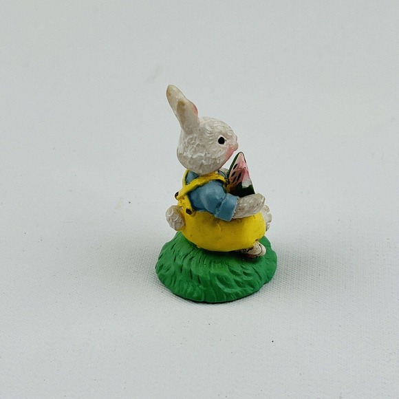 Cottontail Lane Picnic Bunny Eating Watermelon Figurine Resin Easter Springtime - Picture 2 of 5